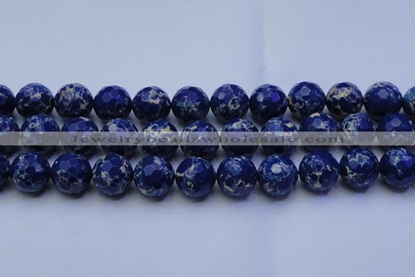 CDE2583 15.5 inches 22mm faceted round dyed sea sediment jasper beads