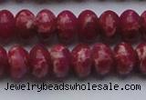 CDE2629 15.5 inches 13*18mm rondelle dyed sea sediment jasper beads