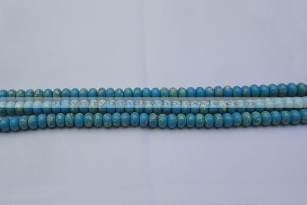 CDE2648 15.5 inches 5*8mm rondelle dyed sea sediment jasper beads