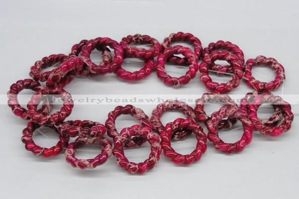 CDE29 15.5 inches 20*34mm donut shaped dyed sea sediment jasper beads