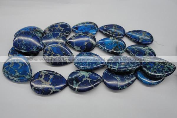 CDE327 15.5 inches 30*40mm flat teardrop dyed sea sediment jasper beads