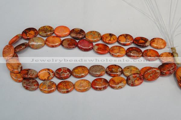 CDE532 15.5 inches 15*20mm oval dyed sea sediment jasper beads