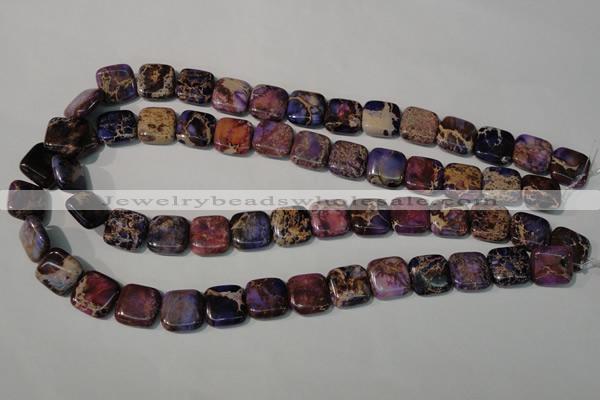 CDE716 15.5 inches 14*14mm square dyed sea sediment jasper beads