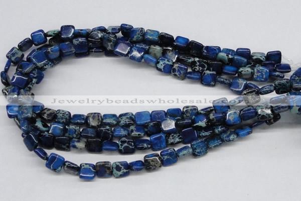 CDI54 16 inches 10*10mm square dyed imperial jasper beads wholesale