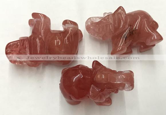 CDN415 25*50*35mm elephant cherry quartz decorations wholesale