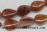 CDQ25 15.5 inches 13*18mm flat teardrop natural red quartz beads