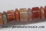 CDQ33 15.5 inches 5*16mm & 10*16mm rondelle natural red quartz beads