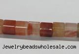 CDQ36 15.5 inches 8*8mm cube natural red quartz beads wholesale