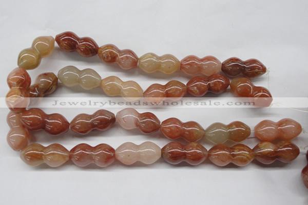 CDQ42 15.5 inches 15*30mm calabash natural red quartz beads