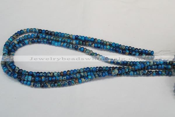 CDT274 15.5 inches 4*6mm rondelle dyed aqua terra jasper beads