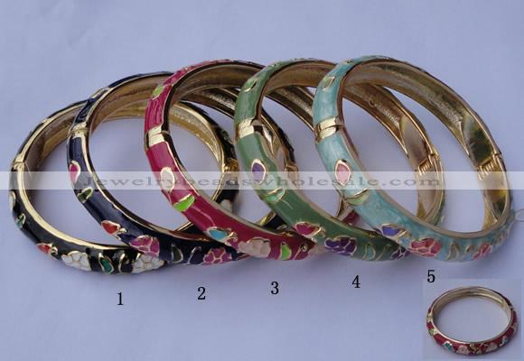 CEB12 5pcs 10mm width gold plated alloy with enamel bangles wholesale