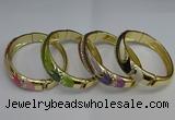 CEB124 16mm width gold plated alloy with enamel bangles wholesale