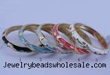 CEB31 5pcs 10mm width gold plated alloy with enamel bangles