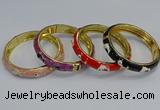 CEB63 9mm width gold plated alloy with enamel bangles wholesale