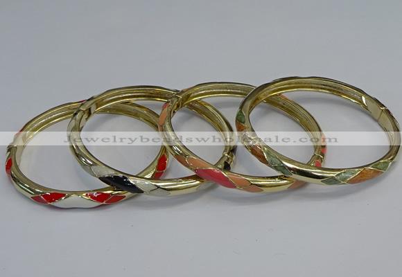 CEB99 6mm width gold plated alloy with enamel bangles wholesale