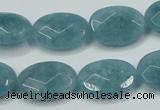 CEQ193 15.5 inches 13*18mm faceted oval blue sponge quartz beads