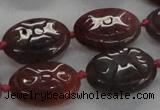 CFG1131 15.5 inches 18*25mm carved oval agate gemstone beads