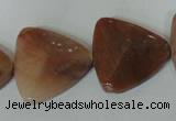 CFG529 15.5 inches 25*25mm carved triangle agate gemstone beads