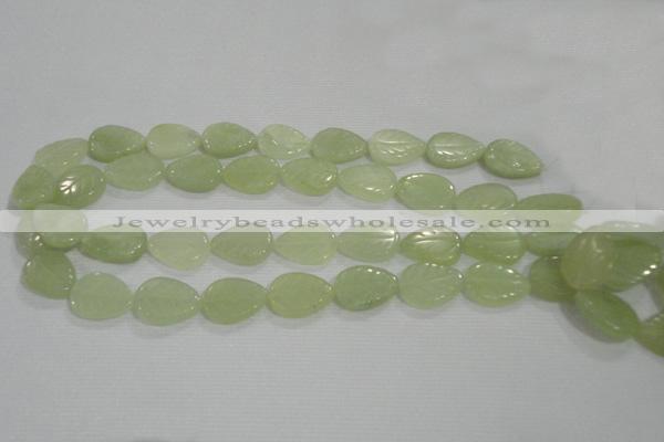 CFG821 12.5 inches 15*20mm carved leaf New jade beads wholesale