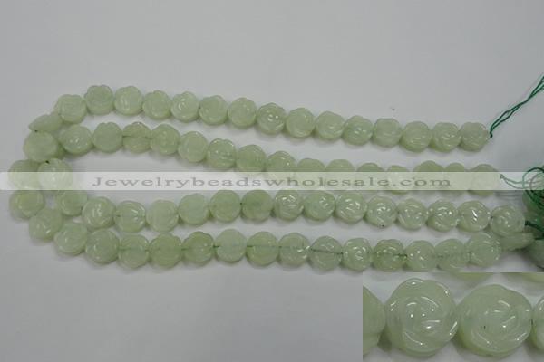 CFG883 15.5 inches 12mm carved flower New jade gemstone beads