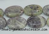 CFJ12 15.5 inches 13*18mm oval natural purple flower stone beads