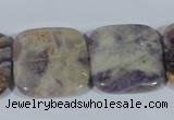 CFJ19 15.5 inches 30*30mm square natural purple flower stone beads