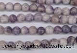 CFJ24 15.5 inches 6mm round natural purple flower stone beads