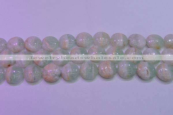 CFL1212 15.5 inches 18mm flat round green fluorite gemstone beads