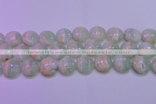 CFL1213 15.5 inches 20mm flat round green fluorite gemstone beads