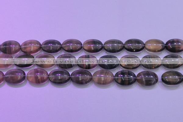 CFL1343 15.5 inches 15*20mm oval purple fluorite gemstone beads