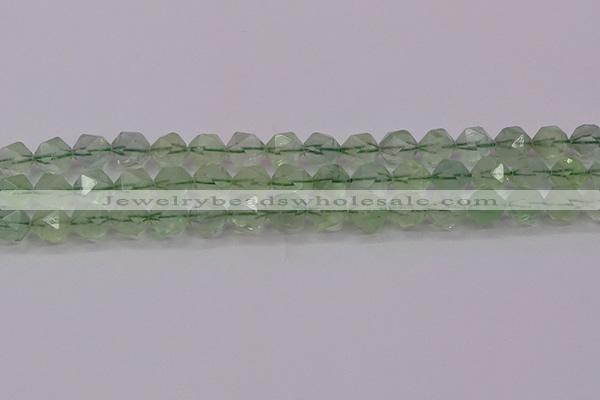CFL1404 15.5 inches 12mm faceted nuggets green fluorite beads