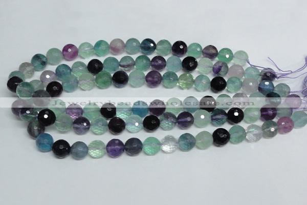 CFL326 15.5 inches 12mm faceted round natural fluorite beads