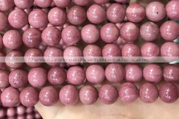 CFW54 15.5 inches 12mm round natural pink wooden jasper beads
