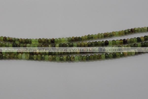 CGA146 15.5 inches 4*6mm faceted rondelle natural green garnet beads