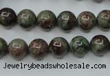 CGA304 15.5 inches 12mm round red green garnet gemstone beads