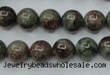 CGA305 15.5 inches 14mm round red green garnet gemstone beads
