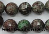 CGA317 15.5 inches 18mm faceted round red green garnet gemstone beads