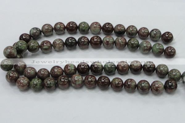 CGA52 15.5 inches 14mm round red green garnet gemstone beads