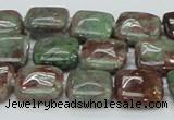 CGA62 15.5 inches 14*14mm square red green garnet gemstone beads