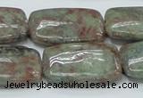 CGA64 15.5 inches 20*30mm rectangle red green garnet gemstone beads
