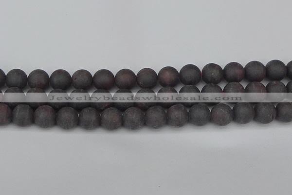 CGA674 15.5 inches 12mm round matte red garnet beads wholesale