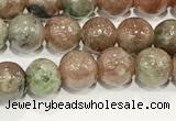 CGA716 15.5 inches 6mm round Chinese red & green garnet beads
