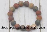 CGB5812 10mm, 12mm matte picasso jasper beads with zircon ball charm bracelets
