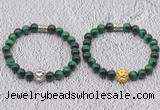 CGB6037 8mm round green tiger eye bracelet with lion head for men