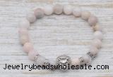 CGB7412 8mm natural pink opal bracelet with lion head for men or women