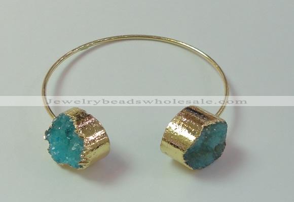 CGB744 20mm coin druzy agate gemstone bangles wholesale