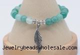 CGB7844 8mm green banded agate bead with luckly charm bracelets