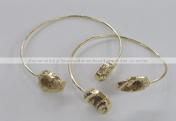 CGB805 13*18mm - 15*20mm oval plated druzy agate gemstone bangles