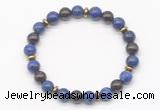 CGB8107 8mm lapis lazuli, garnet & hematite power beads bracelet