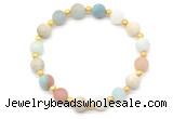 CGB8241 8mm matte amazonite beaded stretchy bracelets wholesale
